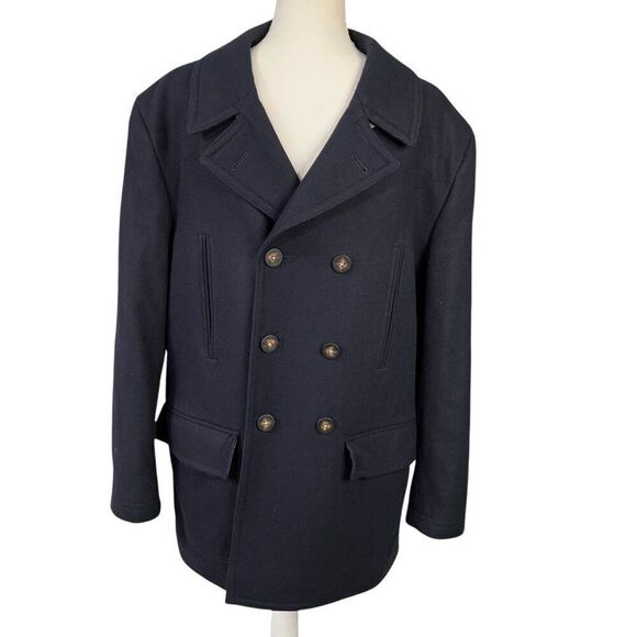 Lauren Ralph Lauren Men's Double-Breasted Quilted Lined Peacoat 40S - Picture 1 of 12